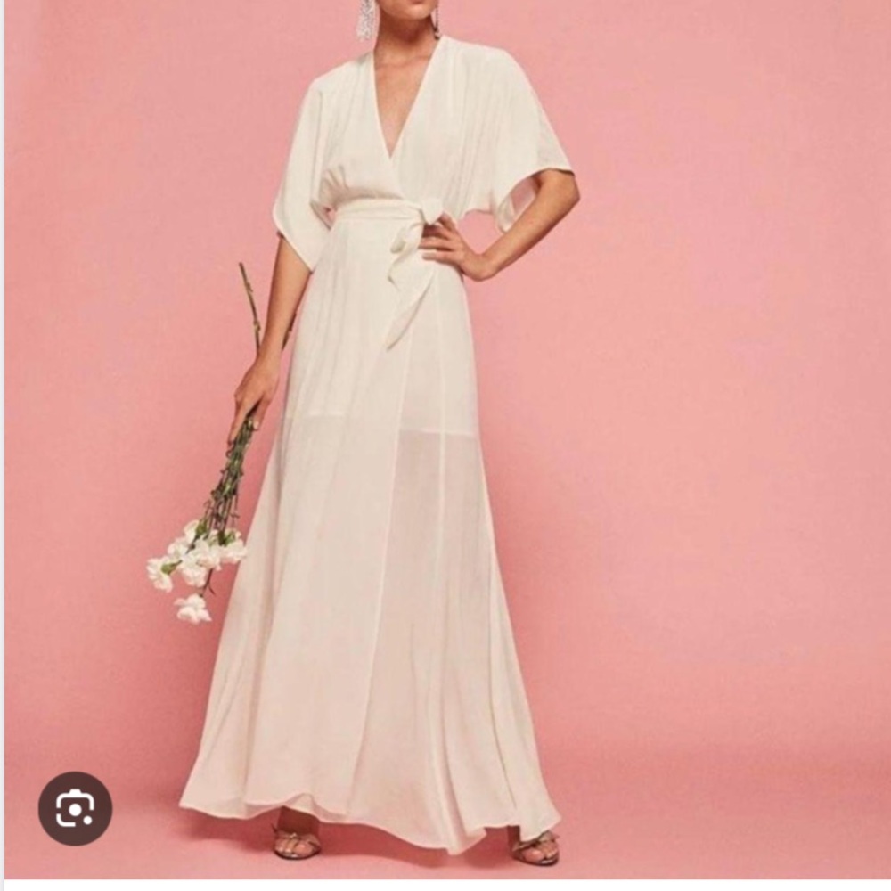 Reformation Winslow Wrap dress maxi XSmall light pink short sleeve summer party